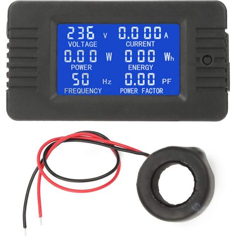 Compteur Numérique Multifonction AC, Voltmetre Amperemetre Wattmetre Testeur Tension Courant Puissance énergie électrique Metre LCD Affichage Volt Ampère Watt Meter Multimètre CT d'énergie Wattmètre (1/5)