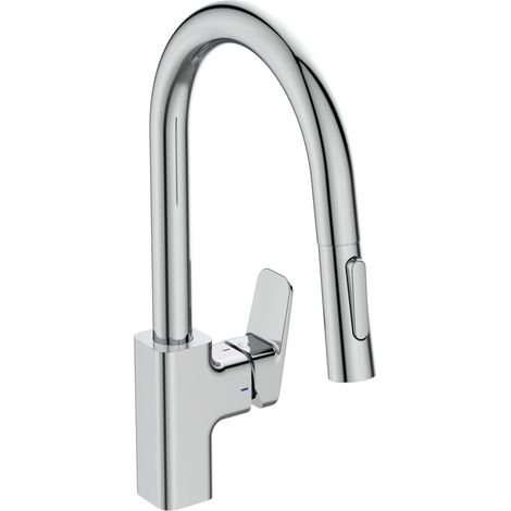 Ideal Standard CeraPlan - Miscelatore da lavello con doccetta estraibile, BlueStart, cromo BD338AA (1/8)
