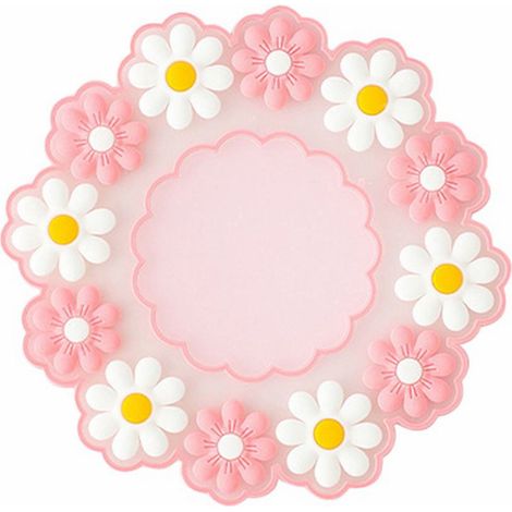 Tapis Isolant Thermique - Tapis Antidérapant Cuisine - Pour Tasse Bol Huile - PVC Rose - 10 cm (1/5)