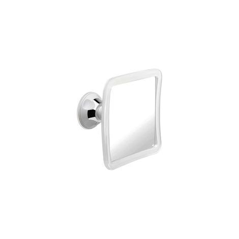 Miroir de douche antibuée 16x16 cm, grossissement x5, ventouse forte, incassable, idéal rasage salle de bain, sans adhésif (1/5)