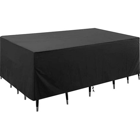 Housse de protection pour mobilier de jardin, imperméable, anti-UV, tissu Oxford résistant, noir, abri extérieur pour table et chaise, 120x60x60cm (1/5)