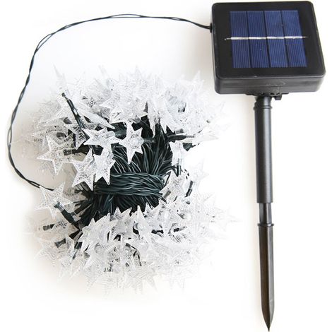Guirlande lumineuse solaire en forme d'étoile pour l'extérieur, les fêtes, les terrasses, les mariages et la décoration de Noël (1/5)