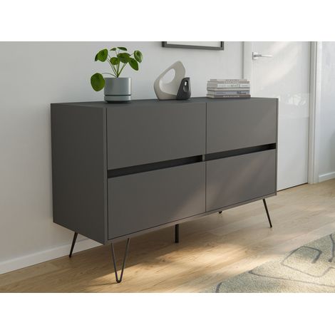 Raumwunder Kommode Dion 120cm Greifraum 4 SoftClose Schubladen Grafit (1/5)