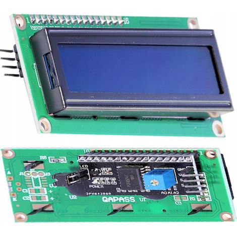 Pantalla LCD 2x16 HD44780 – Retroiluminación Azul Convertidor I2C PCF8574 Soldado 5V, Texto Blanco Compatible con Arduino y Raspberry Pi