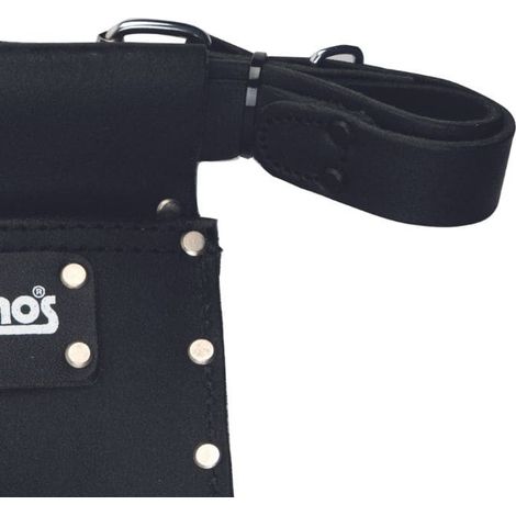 Borsa porta chiodi a soffietto in cuoio con cintura a 2 scomparti - DIMOS 205725