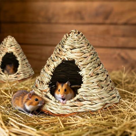 Handmade woven bird nest hat, bird nest garden decoration, straw birdcage (1/5)