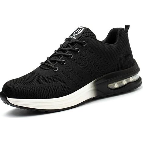 Chaussures de sécurité à embout d'acier pour hommes et femmes, légères et confortables, antidérapantes et indestructibles, avec coussin d'air, taille 41 (1/5)