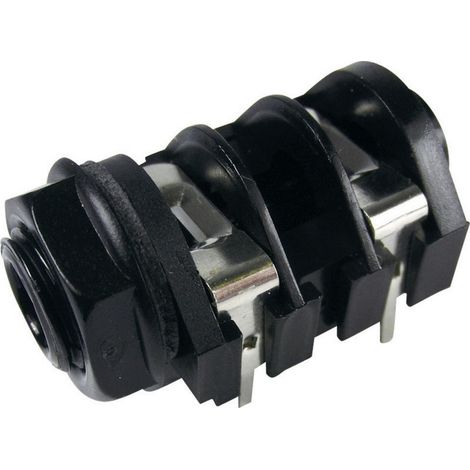Cliff CL1166A Klinken-Steckverbinder 6.35 mm Buchse, Einbau horizontal Polzahl: 2 Mono Schwarz 1 St.