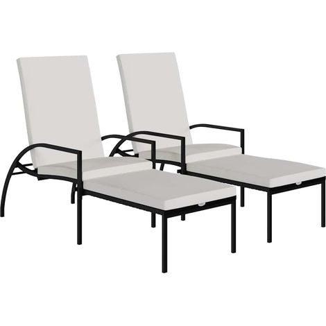 Maison Exclusive - Sonnenliegen 2 Stk. mit Fußhocker PE-Rattan Sc (1/5)