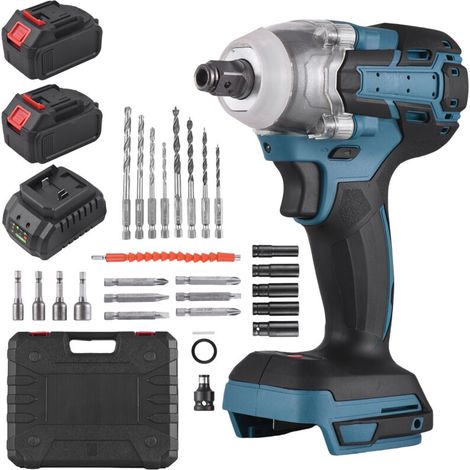 21V 380N.m electric impact wrench, high-torque tool with a 3200 rpm brushless motor drill set (1/5)