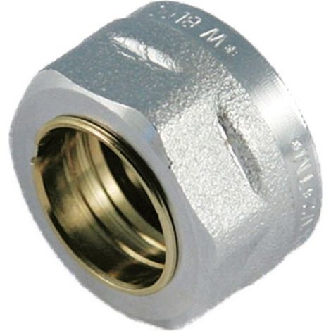 DADO CROMATO CON OGIVA E GUARNIZIONE PER TUBO RAME 1/2" x 14