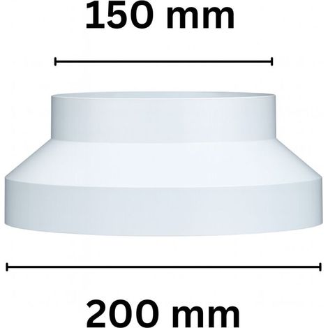 Reduzierstück 150 mm / 200 mm PVC Lüftung (1/5)
