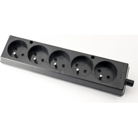 Tragbare Fünffachsteckdose 16A 2P+Z 250V schwarz GN-570