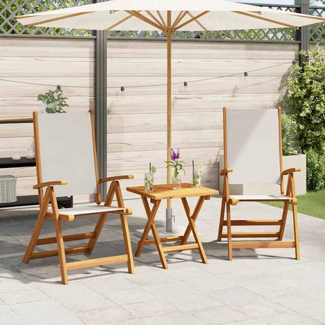 Gartenstühle 2 Stk. Klappbar Massivholz Akazie und Textilene