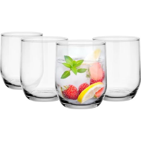 Lot de 4 verres à eau 280 ml Verres à cocktail Verres à jus Verre à eau Passe au lave-vaisselle (1/5)