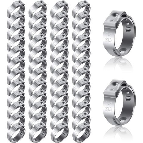 Remplacement de la pince à anneau de sertissage de voiture de 50 PCS. pince de connexion de tuyau de véhicule en métal durable imperméable. accessoires de fixation automobile. 3/4 pouces (1/5)