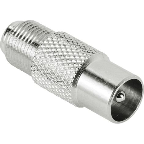 Hama 122487 Adapter F-Koax Stecker Edelstahl – Silber