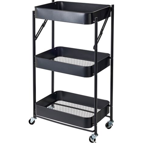 Küchenwagen klappbar 3-stufig, aus Metall, 45,5 x 29,5 x 77 cm (1/3)