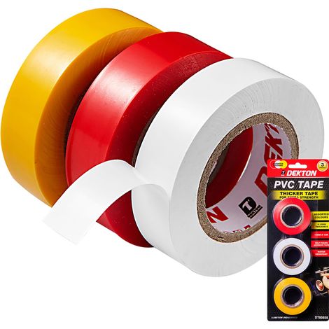 Dekton 3pc PVC Electrical Insulating Insulation Self Amalgamating Tape 15mmx13m (1/5)