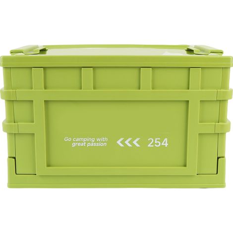 Bac de rangement avec couvercle 20L, empilable et pliable, avec roulettes, idéal pour ranger placard, chambre, salon ou bureau. Vert S. (1/5)