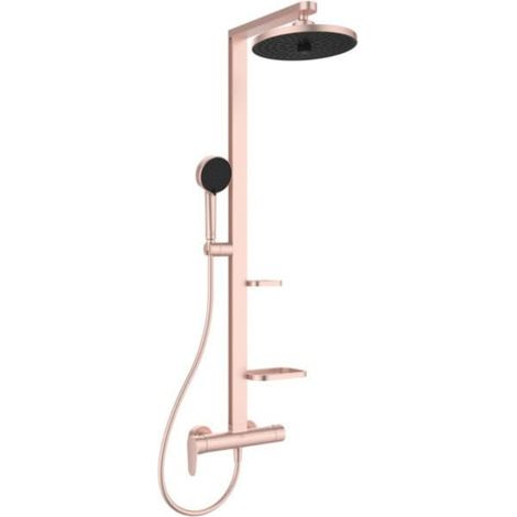 Ideal Standard ALU+ - Duschset mit Armatur, Durchmesser 26 cm, 2 Strahlarten, rosé BD584RO