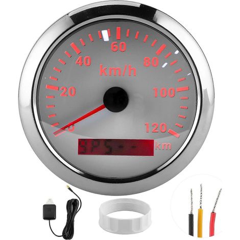 Tachimetro/contachilometri GPS da 85 mm con scala fino a 120 km/h per barche, yacht, motori fuoribordo, auto, motociclette e macchinari industriali. (1/5)