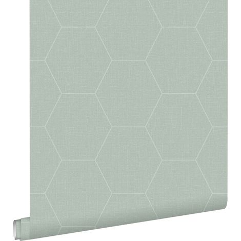 papier peint hexagone vert céladon  - ESTAhome (1/5)