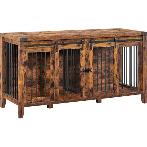 Meuble Cage Chien XXL en Bois et Acier, 162,5 x 58,5 x 85 cm (1/5)