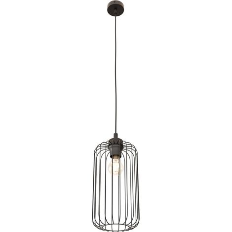 Suspension industrielle ovale noire VANDER E27 réglable (1/5)
