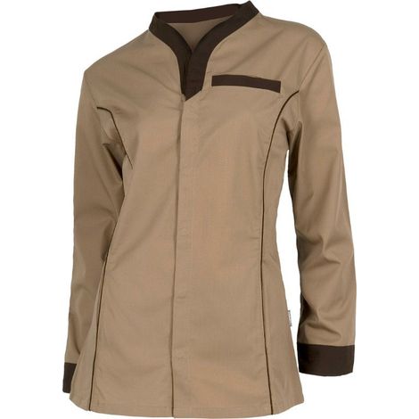 Casaca de mujer entallada de manga larga WORKTEAM Servicios B6200 XXL Beige+Marron (1/3)