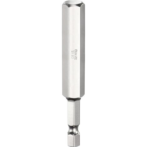 Embout de Tournevis à Tête Hexagonale 10mm Métrique Pointe Plate 1/4" Tige Hexagonale 75mm (3") Long Clé à Embout Magnétique Pour Perceuse à Vis, Douille Chromée (1/5)