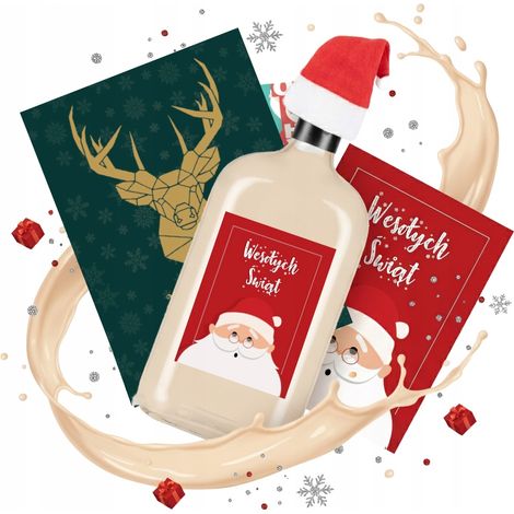 5 Flaschen CLASSIC 500ml CHRISTMAS LABEL WEIHNACHTSMANNHUT Für Weihnachten 0,5l (1/5)
