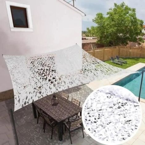 Filet de camouflage blanc 2x3m, décoration de jardin, voile d\'ombrage, filet d\'ombrage de jardin