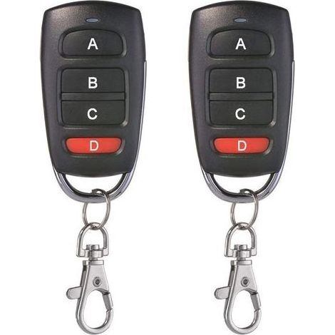 Lot de 2 Universel Porte De Garage Clonage Clé Fob Télécommande 433 MHz 4 bouton Cloner pour Porte de Garage Porte Électrique etc (1/5)