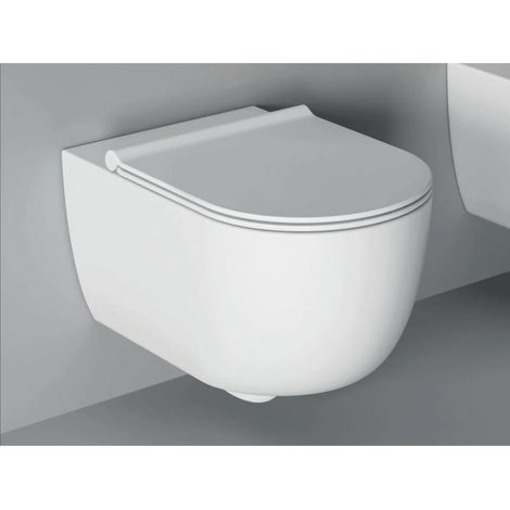 Water Unica sospeso senza brida (rimless) cm. 55x35 bianco lucido (1/5)
