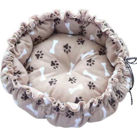 1. Runde Katzenmatte in Nestform, mit Kordelzug, Welpenkorb, gemütliches Winterkatzenkissen, Größe M, warmer Komfort.