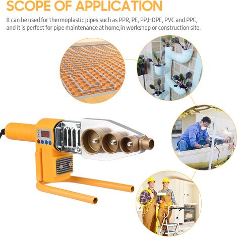 Poste à souder des manchons, poste à souder à bout professionnel avec affichage numérique, machine à souder en plastique, pour PPR, PE, PP (20-63 mm) (1/5)