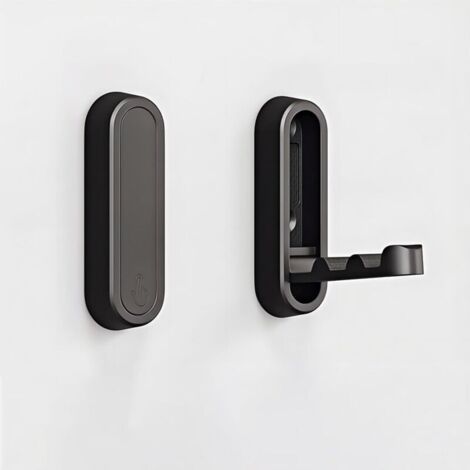 2 Pack Foldable Bathroom Wall Hooks, Coats, Robes, Purses, Storage Solution for Bathroom, Closet, Entryway, Pool and Kitchen (Matte Black) (1/5)