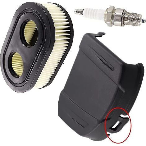 Couvercle de filtre à air ES G10007 avec bougie d'allumage pour moteur de tondeuse Briggs & Stratton séries 650exi, 675exi, 675is (références 798452 et 594575). (1/5)