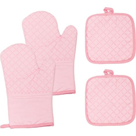 1 paire de gants isolants en silicone - 30 cm, à carreaux noirs, lot de 4.