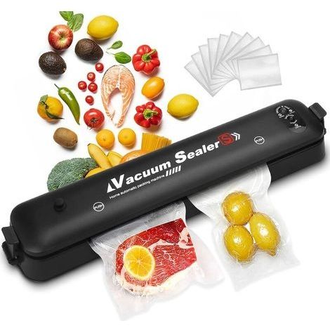 Machine Sous Vide Alimentaire, Appareil Sous Vide, Machine à Emballer Sous Vide Pour la Conservation Des Aliments, Avec Mode Sec et Humide, 10 Sacs Sous Vide Inclus pour Aliments, Viandes (1/5)
