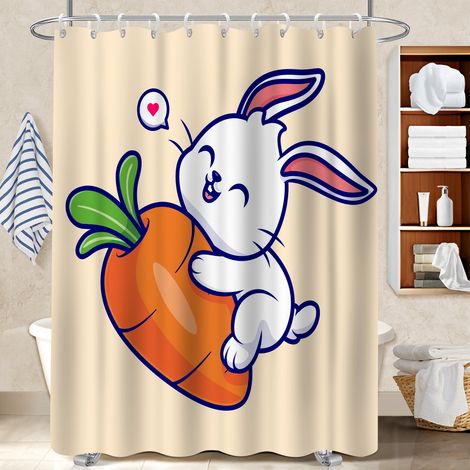 Ensemble rideau de douche polyester avec anneaux 180x180 poids aux ourlets rideau imperméable pour idée cadeau pour pendaison de crémaillère (1/5)