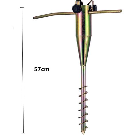 Robuste Pied Parasol et Ancrage Sechoir Parapluie, Piquet de Terre à Spirale 6 Tours pour Parasol de Plage D6cm (1/5)
