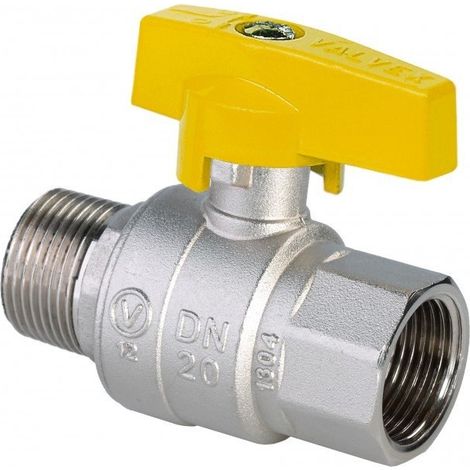 Valvola a sfera per gas nichelata con farfalla in alluminio (MAI) (versione N-W) O (1/4)