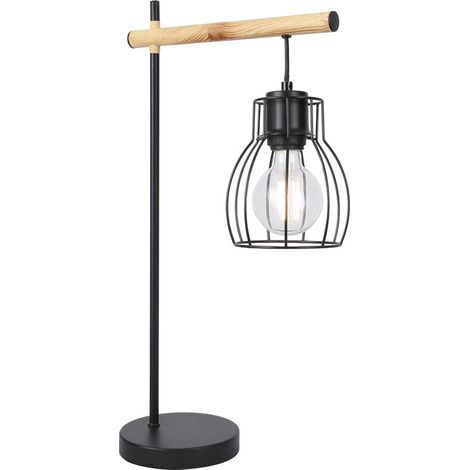 Lampe de table Candellux Bernita noire bois E27 55cm (1/3)
