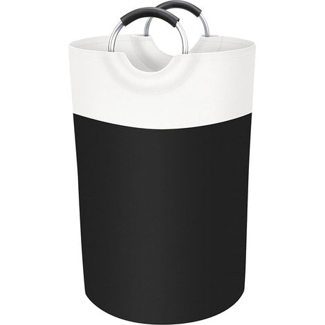 [Wäschekorb] Ander Waschbar, formstabil mit Tragetasche und Aluminiumgriff, 41 cm, Schwarz (1/5)