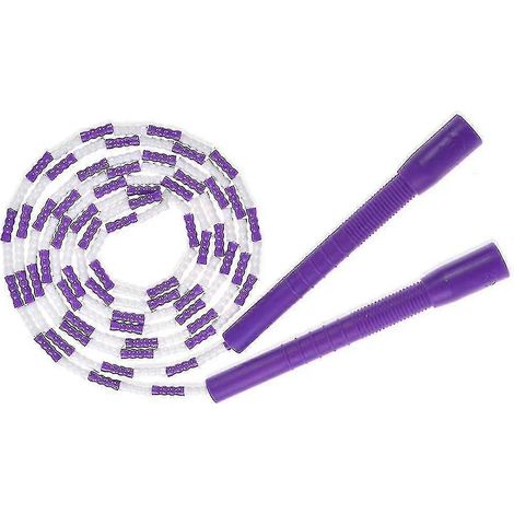Springseil – Weiches Springseil mit Perlensegmenten – Verstellbares, verwicklungsfreies Designseil für das Training-Purple (1/4)
