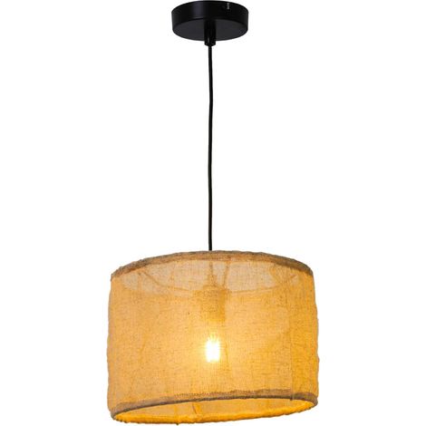 Luminaire de plafond Borneo 125cm réglable tissu beige compatible LED (1/4)