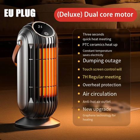 (Version européenne standard) Chauffage de 2000 W, fil chauffant en céramique PTC, 4 réglages de température (1/5)