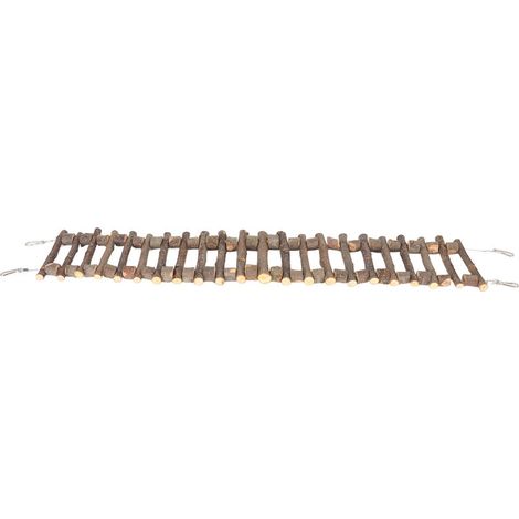Jeffergarden chelle d'escalade pour animaux de compagnie, meulage des dents, pont d'échelle en bois Flexible et Durable pour perroquet Chinchilla 70cm / 27,6 pouces (1/5)